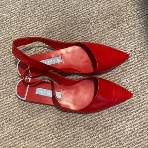 Red Zara Slingback Flats